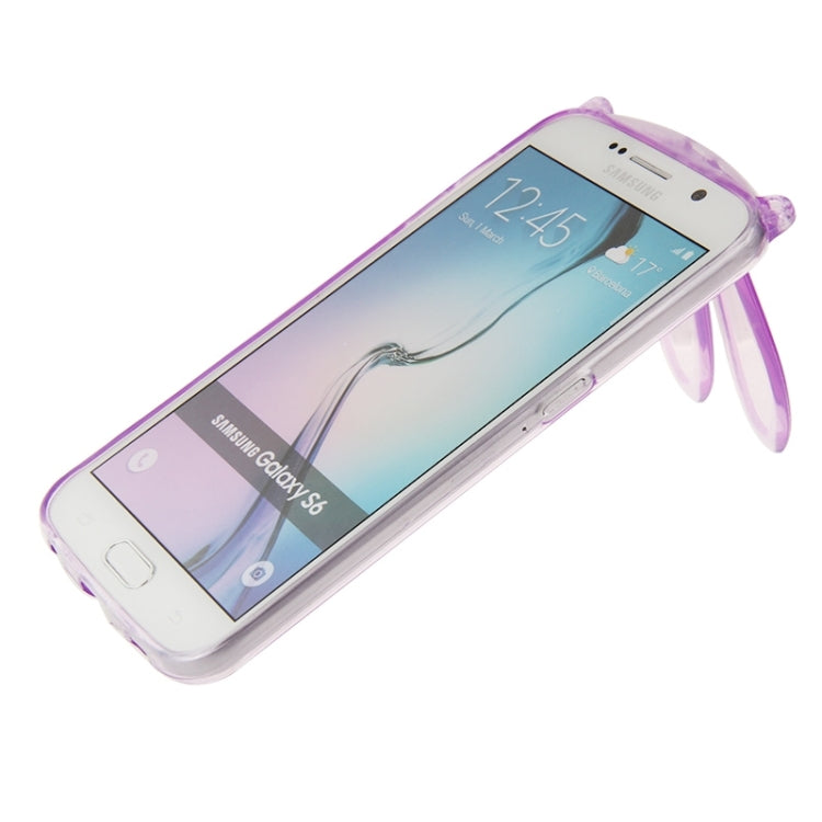 For Galaxy S6 / G920 3D Folding Rabbit Ear Pattern TPU Protective Case