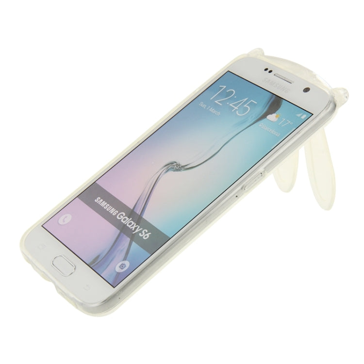For Galaxy S6 / G920 3D Folding Rabbit Ear Pattern TPU Protective Case