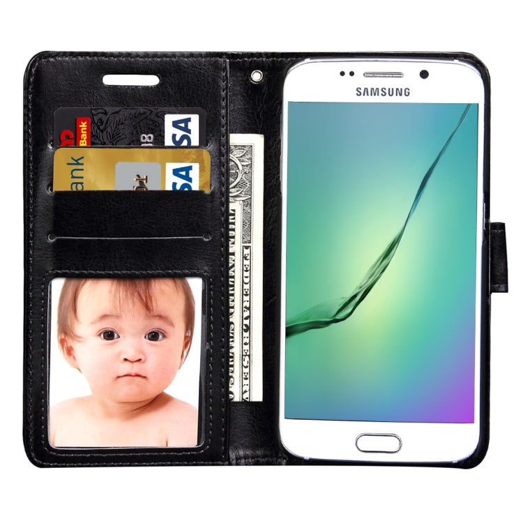 For Galaxy S6 Edge / G925 Crazy Horse Texture Horizontal Flip Leather Case with Photo Frame & Holder & Card Slots & Wallet