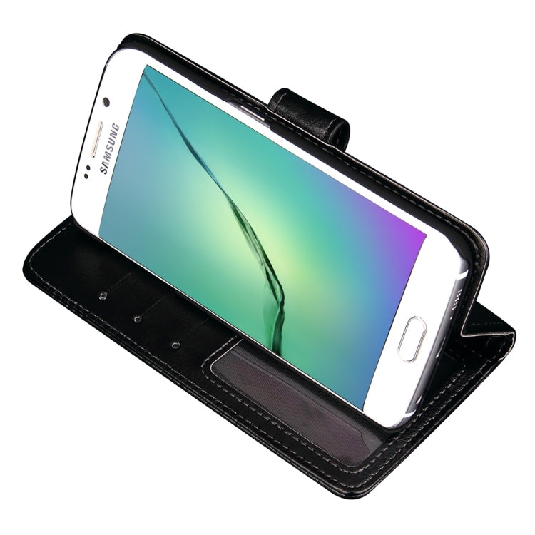 For Galaxy S6 Edge / G925 Crazy Horse Texture Horizontal Flip Leather Case with Photo Frame & Holder & Card Slots & Wallet