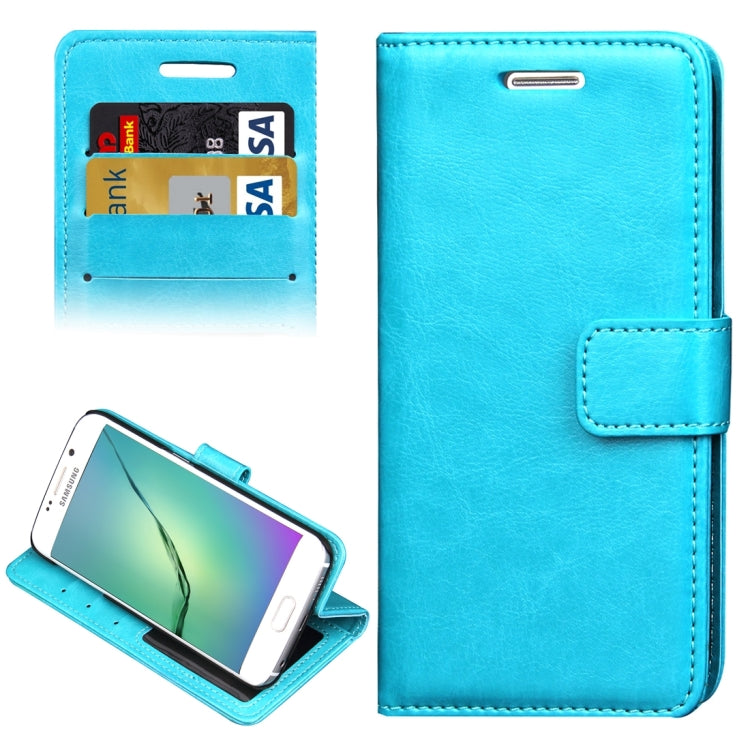 For Galaxy S6 Edge / G925 Crazy Horse Texture Horizontal Flip Leather Case with Photo Frame & Holder & Card Slots & Wallet