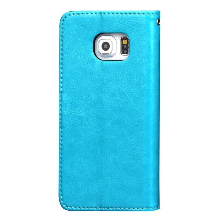 For Galaxy S6 Edge / G925 Crazy Horse Texture Horizontal Flip Leather Case with Photo Frame & Holder & Card Slots & Wallet
