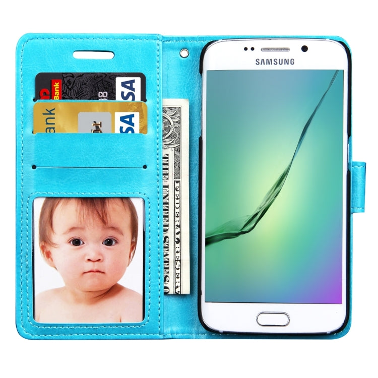 For Galaxy S6 Edge / G925 Crazy Horse Texture Horizontal Flip Leather Case with Photo Frame & Holder & Card Slots & Wallet