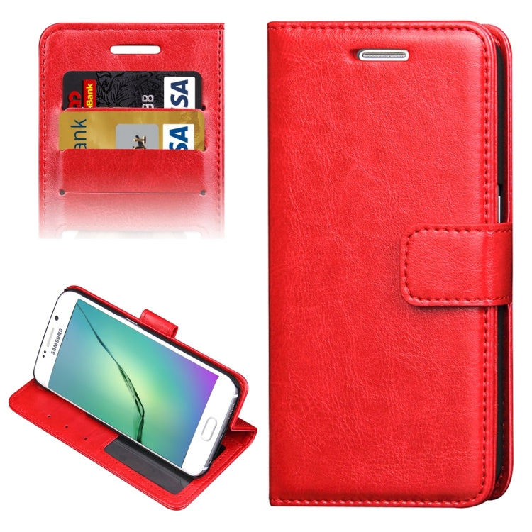 For Galaxy S6 Edge / G925 Crazy Horse Texture Horizontal Flip Leather Case with Photo Frame & Holder & Card Slots & Wallet