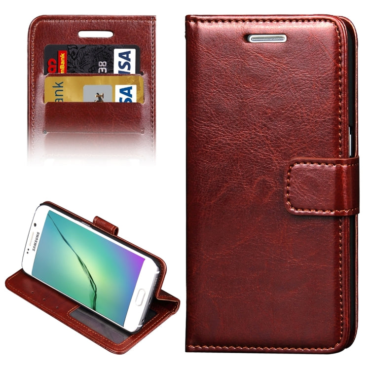 For Galaxy S6 Edge / G925 Crazy Horse Texture Horizontal Flip Leather Case with Photo Frame & Holder & Card Slots & Wallet