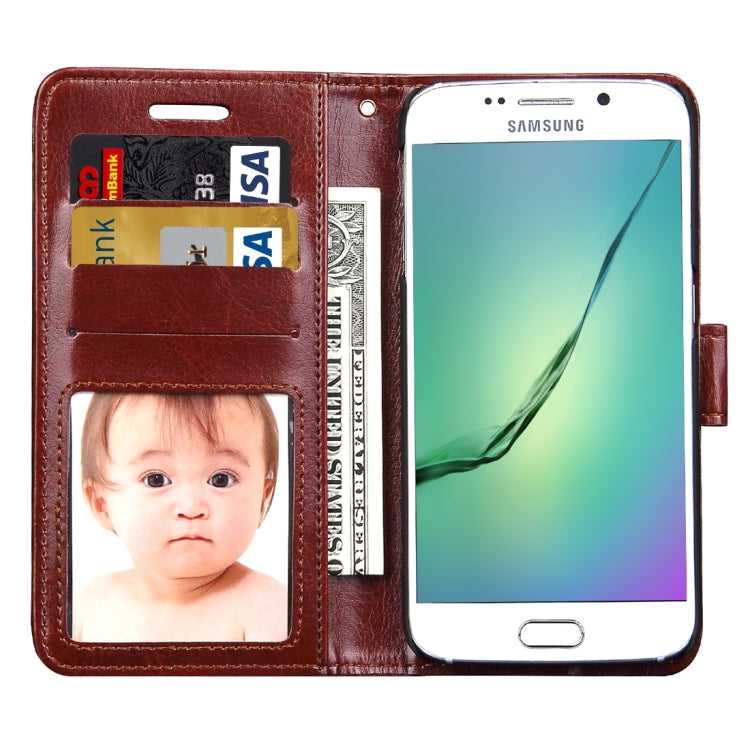 For Galaxy S6 Edge / G925 Crazy Horse Texture Horizontal Flip Leather Case with Photo Frame & Holder & Card Slots & Wallet
