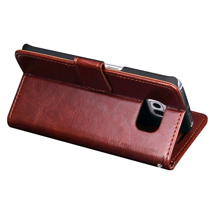 For Galaxy S6 Edge / G925 Crazy Horse Texture Horizontal Flip Leather Case with Photo Frame & Holder & Card Slots & Wallet