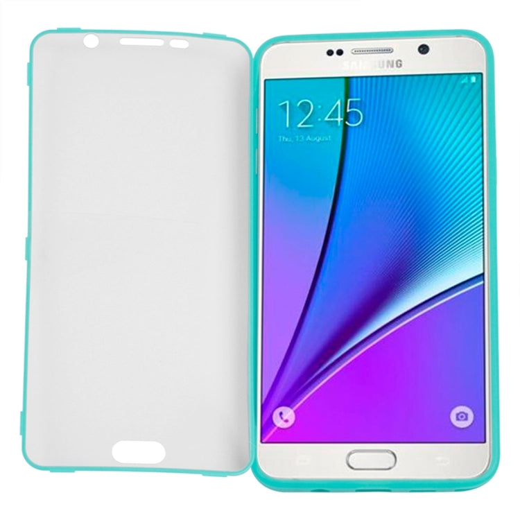 For Samsung Galalxy Note 5 / N920 Horizontal Flip Transparent Touch Screen PC Front Cover + TPU Back Cover Protective Case