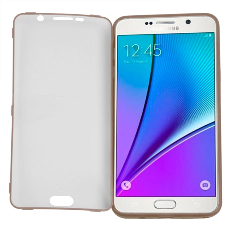 For Samsung Galalxy Note 5 / N920 Horizontal Flip Transparent Touch Screen PC Front Cover + TPU Back Cover Protective Case