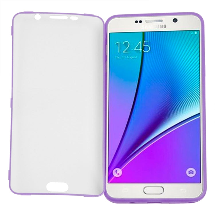 For Samsung Galalxy Note 5 / N920 Horizontal Flip Transparent Touch Screen PC Front Cover + TPU Back Cover Protective Case