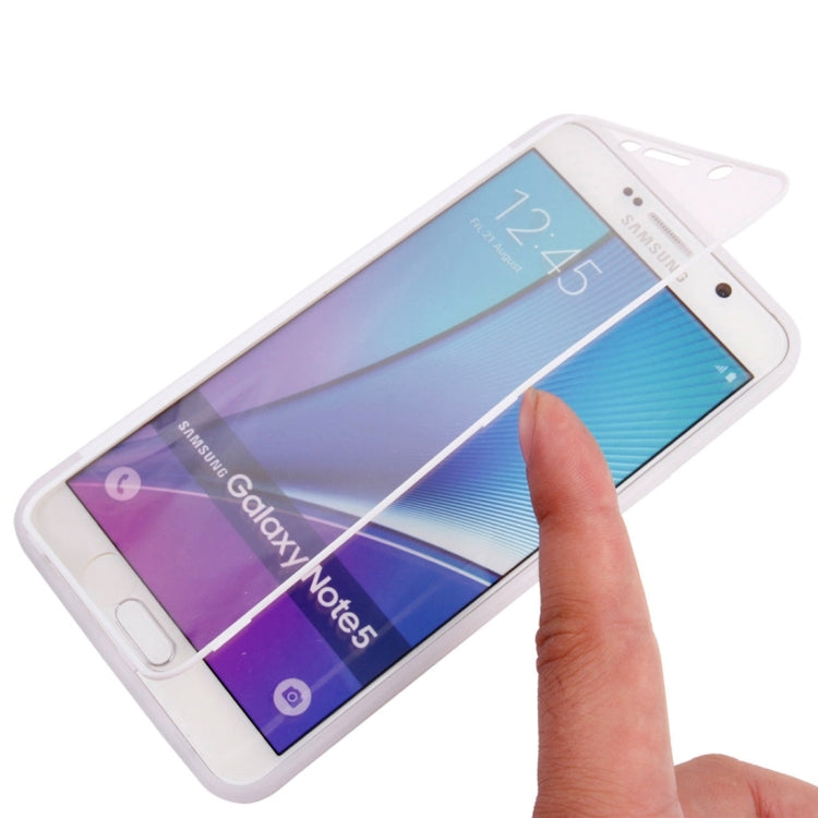 For Samsung Galalxy Note 5 / N920 Horizontal Flip Transparent Touch Screen PC Front Cover + TPU Back Cover Protective Case