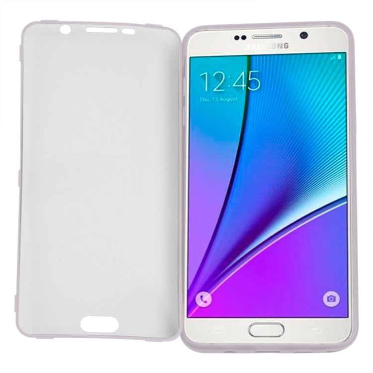 For Samsung Galalxy Note 5 / N920 Horizontal Flip Transparent Touch Screen PC Front Cover + TPU Back Cover Protective Case
