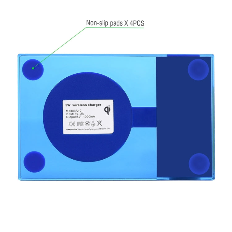 Itian A10-5W Rectangle Qi Standard Wireless Charger  for iPhone 8 / 8 Plus / X &  Galaxy S7 Edge / S7 / S6 / S6 edge plus / Note 5 / Nokia / LG / HTC(Blue)