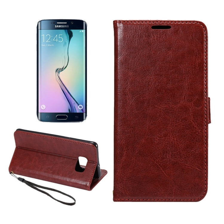 For Galaxy S6 Edge+ / G928 Lamb Texture Stamp Pattern Horizontal Flip Leather Case with Holder & Card Slots