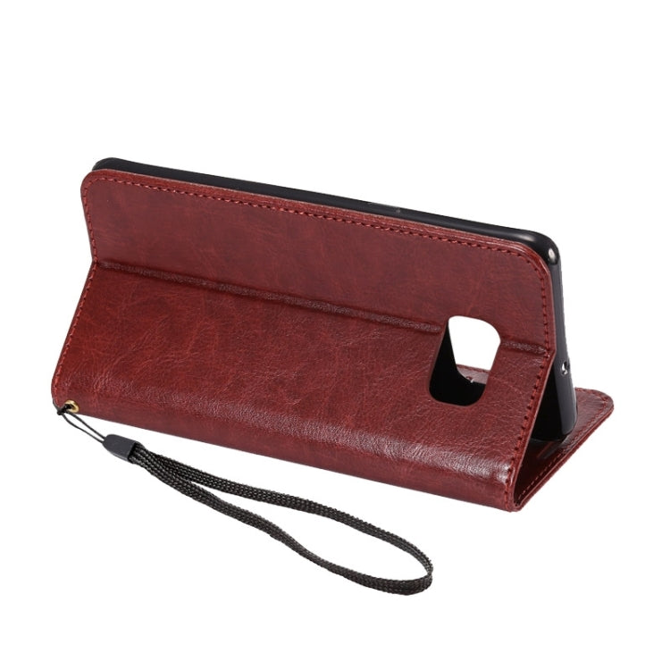 For Galaxy S6 Edge+ / G928 Lamb Texture Stamp Pattern Horizontal Flip Leather Case with Holder & Card Slots
