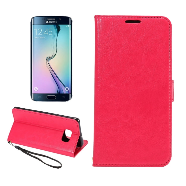 For Galaxy S6 Edge+ / G928 Lamb Texture Stamp Pattern Horizontal Flip Leather Case with Holder & Card Slots