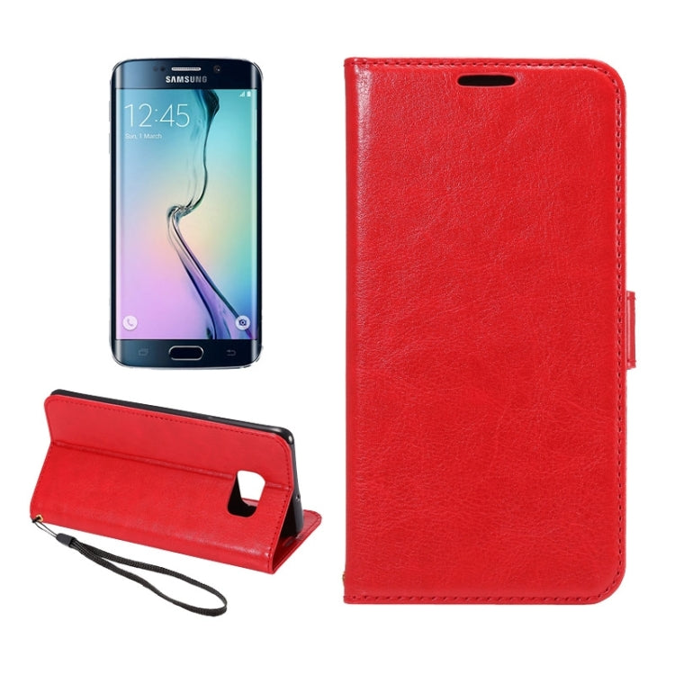 For Galaxy S6 Edge+ / G928 Lamb Texture Stamp Pattern Horizontal Flip Leather Case with Holder & Card Slots