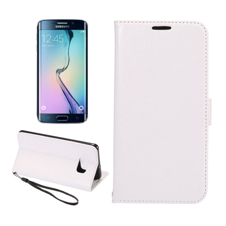 For Galaxy S6 Edge+ / G928 Lamb Texture Stamp Pattern Horizontal Flip Leather Case with Holder & Card Slots