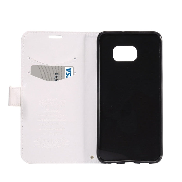 For Galaxy S6 Edge+ / G928 Lamb Texture Stamp Pattern Horizontal Flip Leather Case with Holder & Card Slots