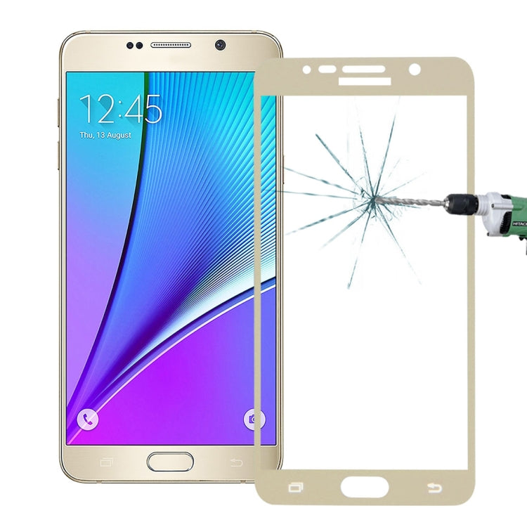 0.26mm 9H Surface Hardness Explosion-proof Colorized Silk-screen Tempered Glass Full Screen Film for Galaxy Note 5 / N920
