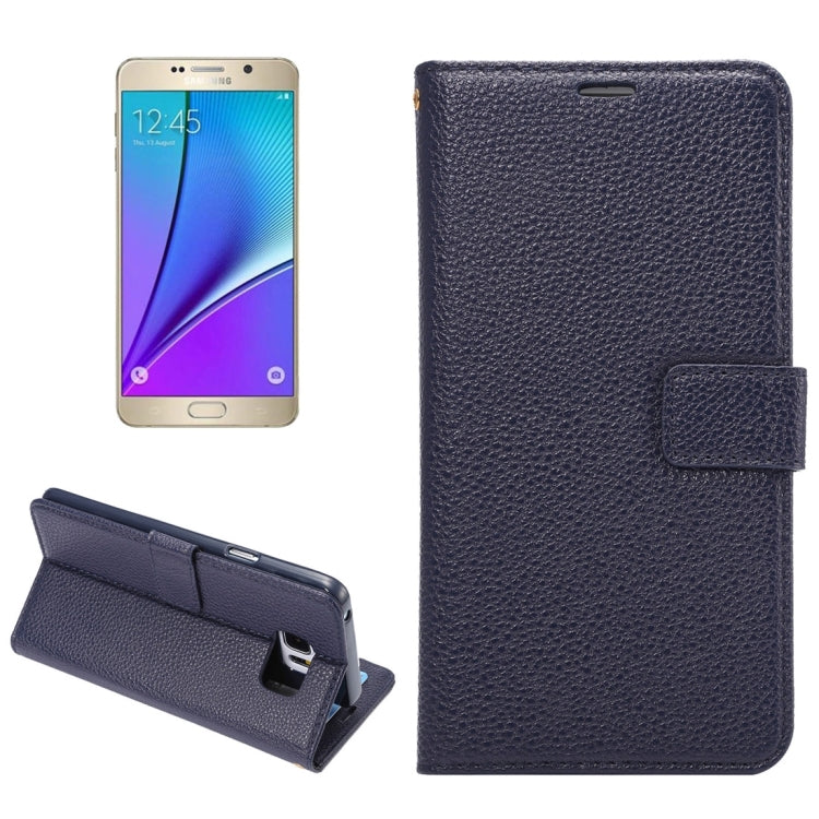 For Samsung Galalxy Note 5 / N920 Litchi Texture Horizontal Flip Leather Case with Card Slots & Holder & Wallet & Photo Frame & Lanyard