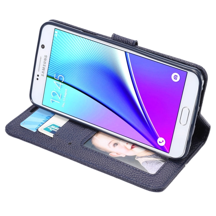For Samsung Galalxy Note 5 / N920 Litchi Texture Horizontal Flip Leather Case with Card Slots & Holder & Wallet & Photo Frame & Lanyard