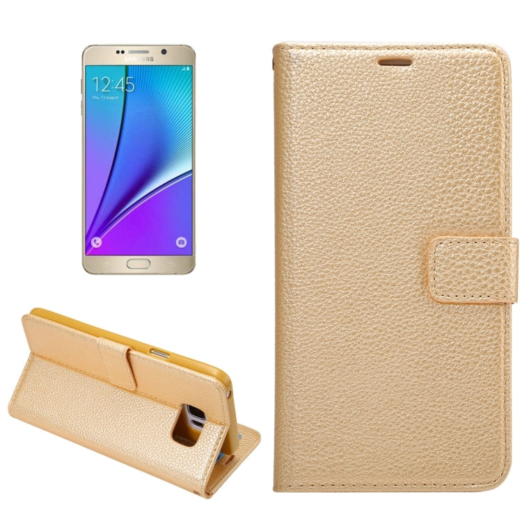 For Samsung Galalxy Note 5 / N920 Litchi Texture Horizontal Flip Leather Case with Card Slots & Holder & Wallet & Photo Frame & Lanyard