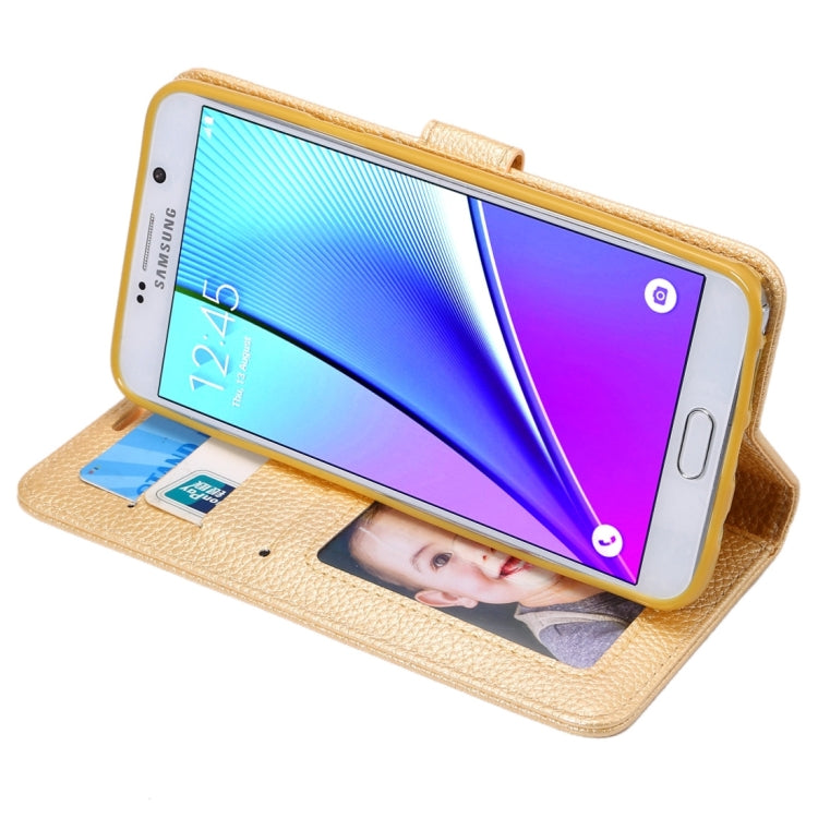 For Samsung Galalxy Note 5 / N920 Litchi Texture Horizontal Flip Leather Case with Card Slots & Holder & Wallet & Photo Frame & Lanyard
