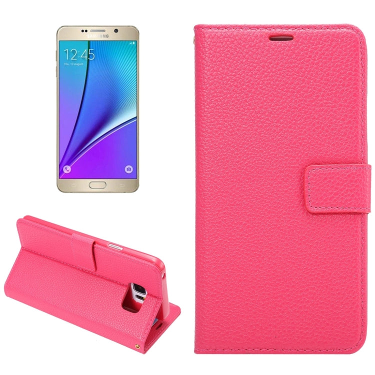 For Samsung Galalxy Note 5 / N920 Litchi Texture Horizontal Flip Leather Case with Card Slots & Holder & Wallet & Photo Frame & Lanyard