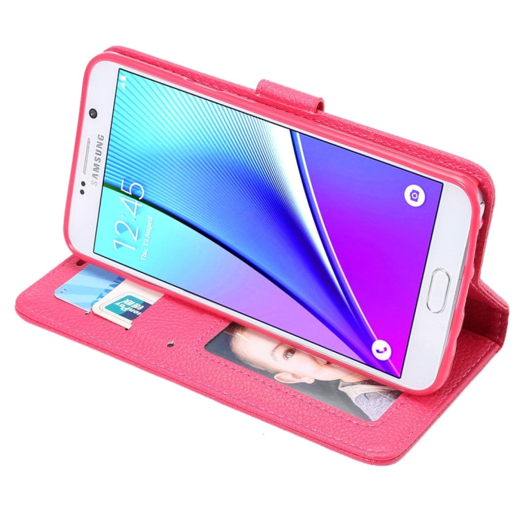 For Samsung Galalxy Note 5 / N920 Litchi Texture Horizontal Flip Leather Case with Card Slots & Holder & Wallet & Photo Frame & Lanyard