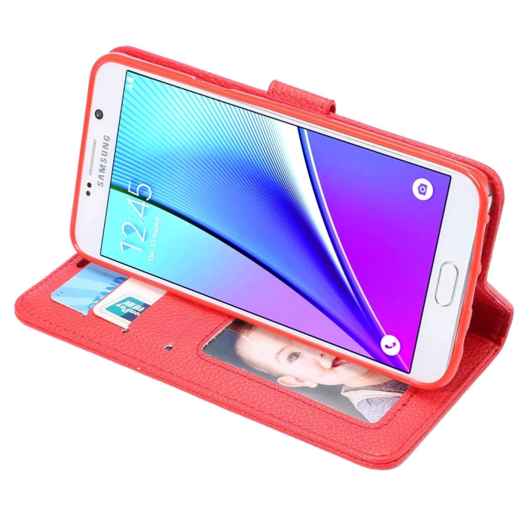 For Samsung Galalxy Note 5 / N920 Litchi Texture Horizontal Flip Leather Case with Card Slots & Holder & Wallet & Photo Frame & Lanyard
