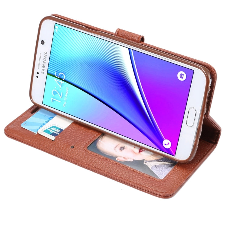 For Samsung Galalxy Note 5 / N920 Litchi Texture Horizontal Flip Leather Case with Card Slots & Holder & Wallet & Photo Frame & Lanyard