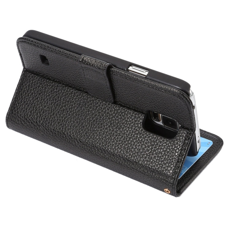 Litchi Texture Horizontal Flip Leather Case with Card Slots & Holder & Wallet & Photo Frame & Lanyard for Samsung Galalxy S5 / G900