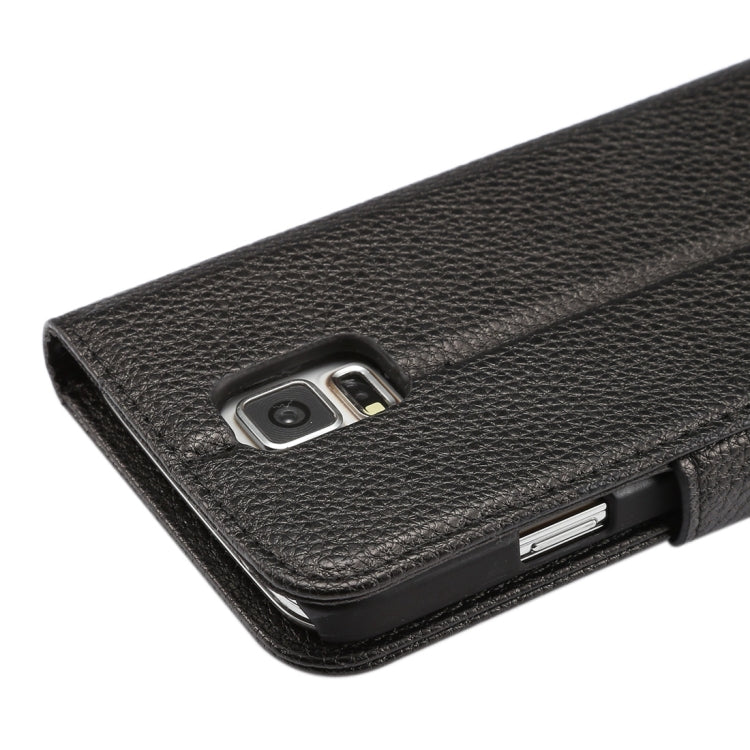 Litchi Texture Horizontal Flip Leather Case with Card Slots & Holder & Wallet & Photo Frame & Lanyard for Samsung Galalxy S5 / G900