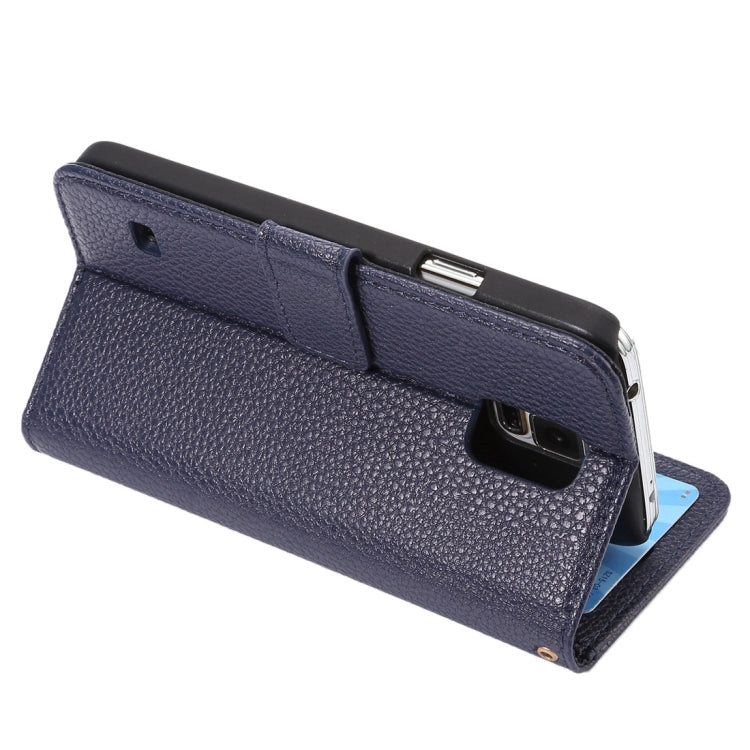 Litchi Texture Horizontal Flip Leather Case with Card Slots & Holder & Wallet & Photo Frame & Lanyard for Samsung Galalxy S5 / G900