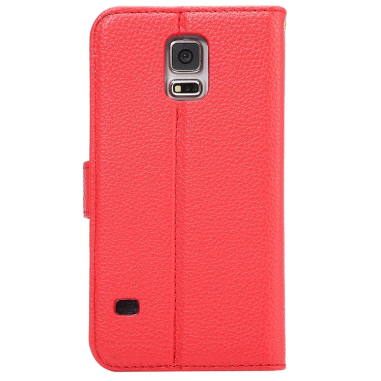 Litchi Texture Horizontal Flip Leather Case with Card Slots & Holder & Wallet & Photo Frame & Lanyard for Samsung Galalxy S5 / G900