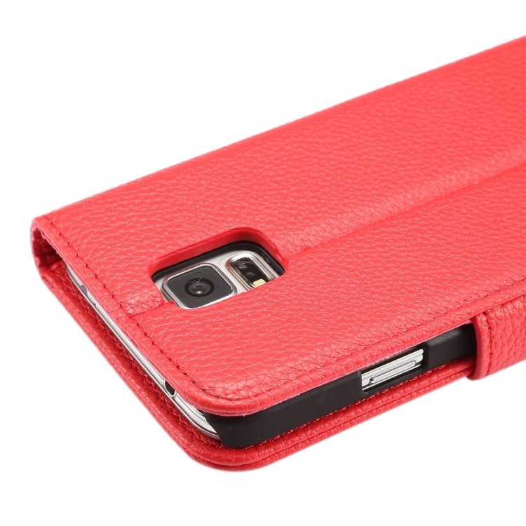 Litchi Texture Horizontal Flip Leather Case with Card Slots & Holder & Wallet & Photo Frame & Lanyard for Samsung Galalxy S5 / G900