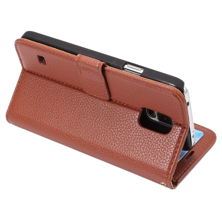 Litchi Texture Horizontal Flip Leather Case with Card Slots & Holder & Wallet & Photo Frame & Lanyard for Samsung Galalxy S5 / G900