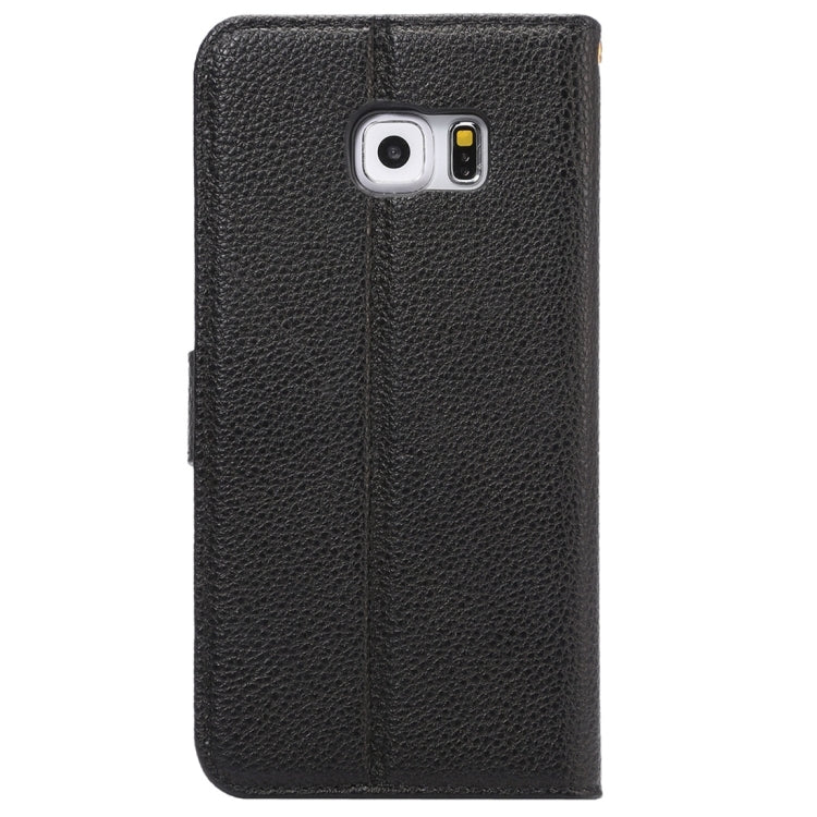 For Galaxy S6 Edge+ / G928 Litchi Texture Horizontal Flip Leather Case with Card Slots & Holder & Wallet & Photo Frame & Lanyard