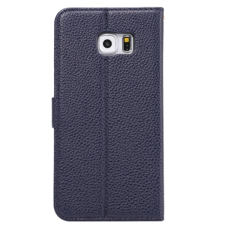 For Galaxy S6 Edge+ / G928 Litchi Texture Horizontal Flip Leather Case with Card Slots & Holder & Wallet & Photo Frame & Lanyard