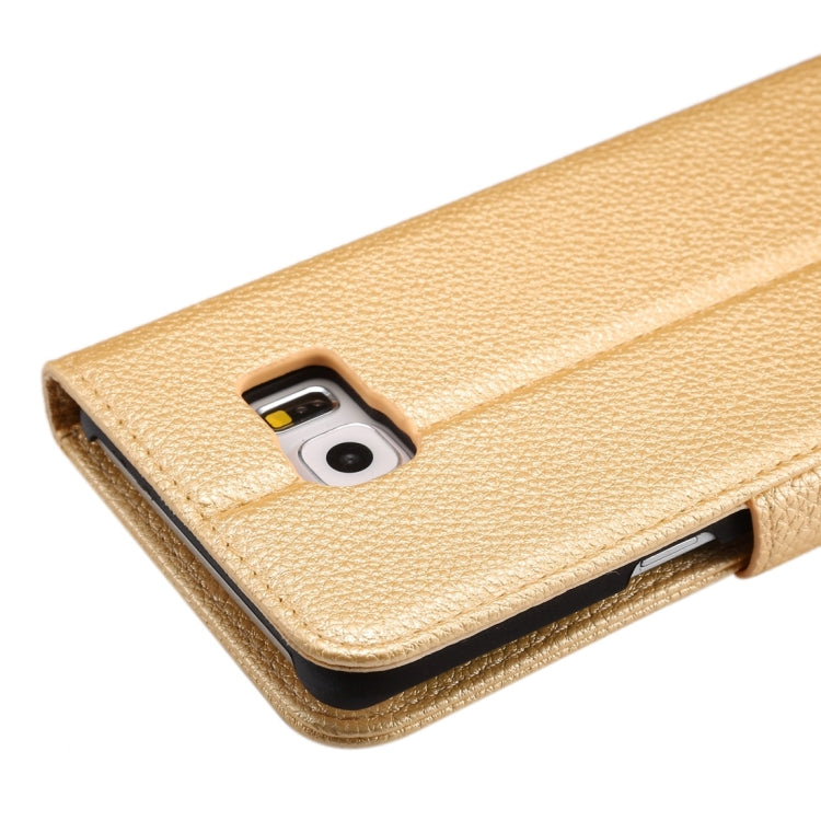 For Galaxy S6 Edge+ / G928 Litchi Texture Horizontal Flip Leather Case with Card Slots & Holder & Wallet & Photo Frame & Lanyard