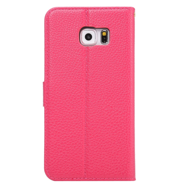 For Galaxy S6 Edge+ / G928 Litchi Texture Horizontal Flip Leather Case with Card Slots & Holder & Wallet & Photo Frame & Lanyard
