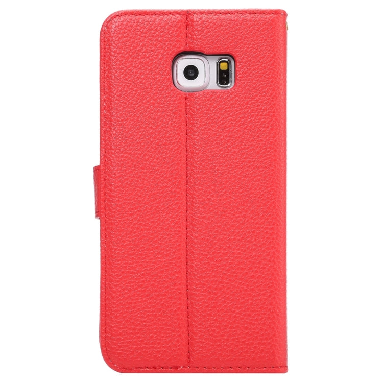 For Galaxy S6 Edge+ / G928 Litchi Texture Horizontal Flip Leather Case with Card Slots & Holder & Wallet & Photo Frame & Lanyard