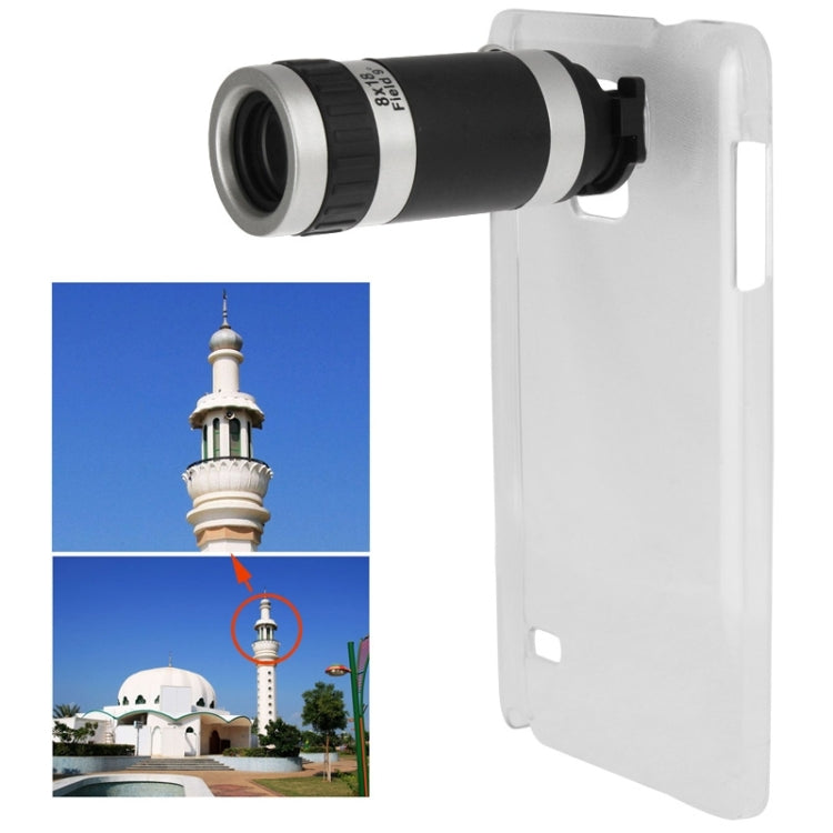 8 X Mobile Phone Telescope with Transparent Plastic Case, For Galaxy Note 4 / N910