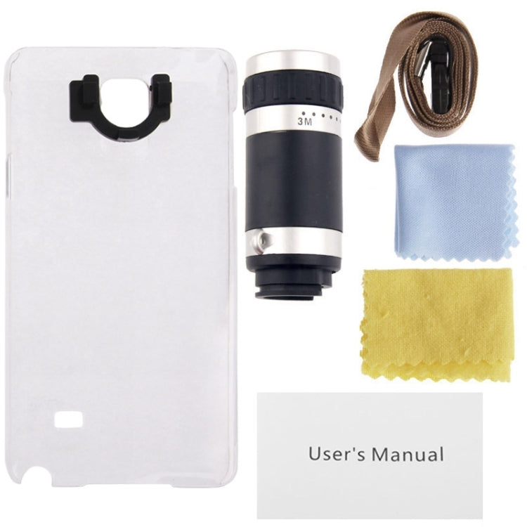 8 X Mobile Phone Telescope with Transparent Plastic Case, For Galaxy Note 4 / N910