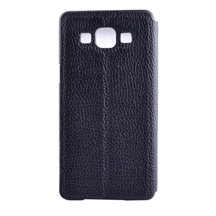 Litchi Texture Solid Color Horizontal Flip Leather Case with Holder & Caller ID Window for Galaxy A3 / A300