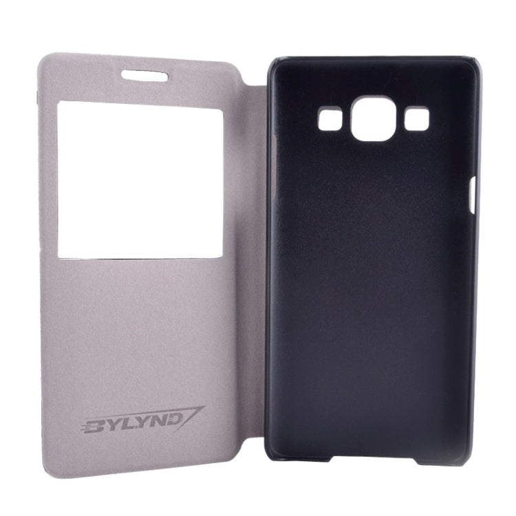 Litchi Texture Solid Color Horizontal Flip Leather Case with Holder & Caller ID Window for Galaxy A3 / A300