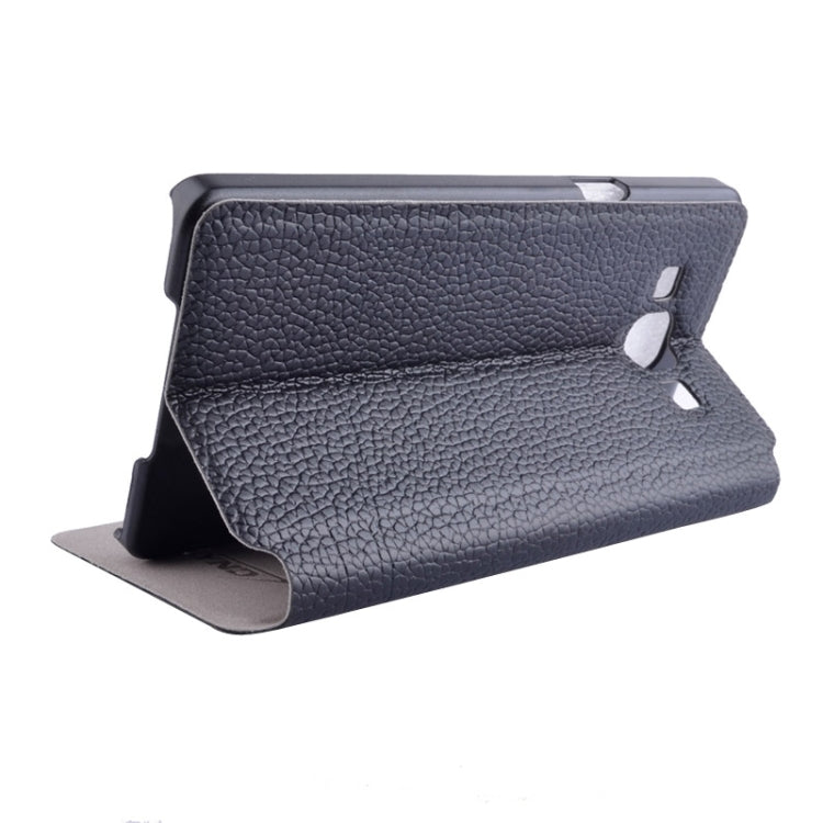 Litchi Texture Solid Color Horizontal Flip Leather Case with Holder & Caller ID Window for Galaxy A3 / A300