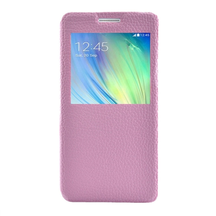 Litchi Texture Solid Color Horizontal Flip Leather Case with Holder & Caller ID Window for Galaxy A3 / A300