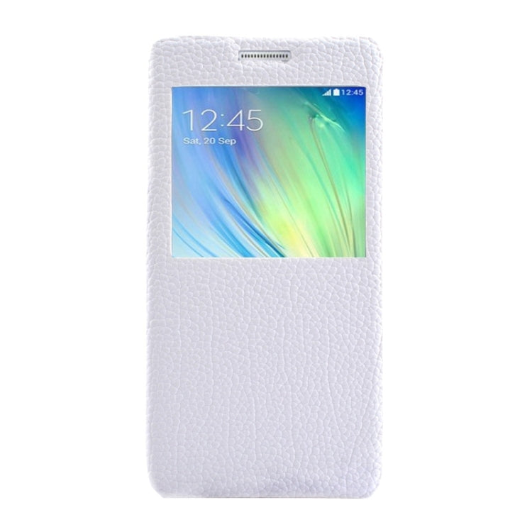 Litchi Texture Solid Color Horizontal Flip Leather Case with Holder & Caller ID Window for Galaxy A3 / A300